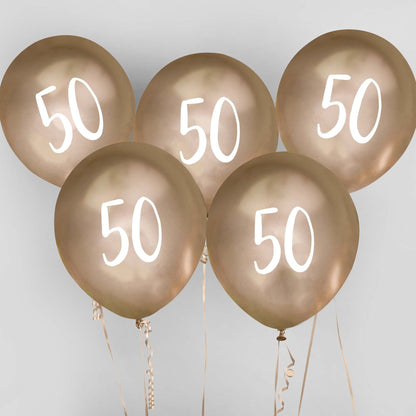 Metallic Gold  '50' Balloon Bundle