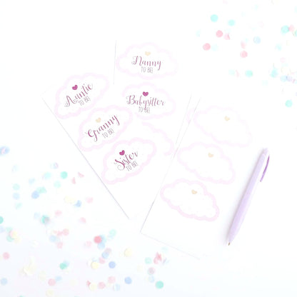 Baby Shower Pink Guest Sticker
