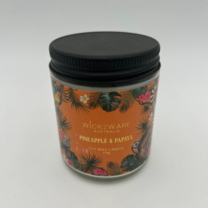 Scented Soy Wax Candle 210g - Pineapple & Papaya