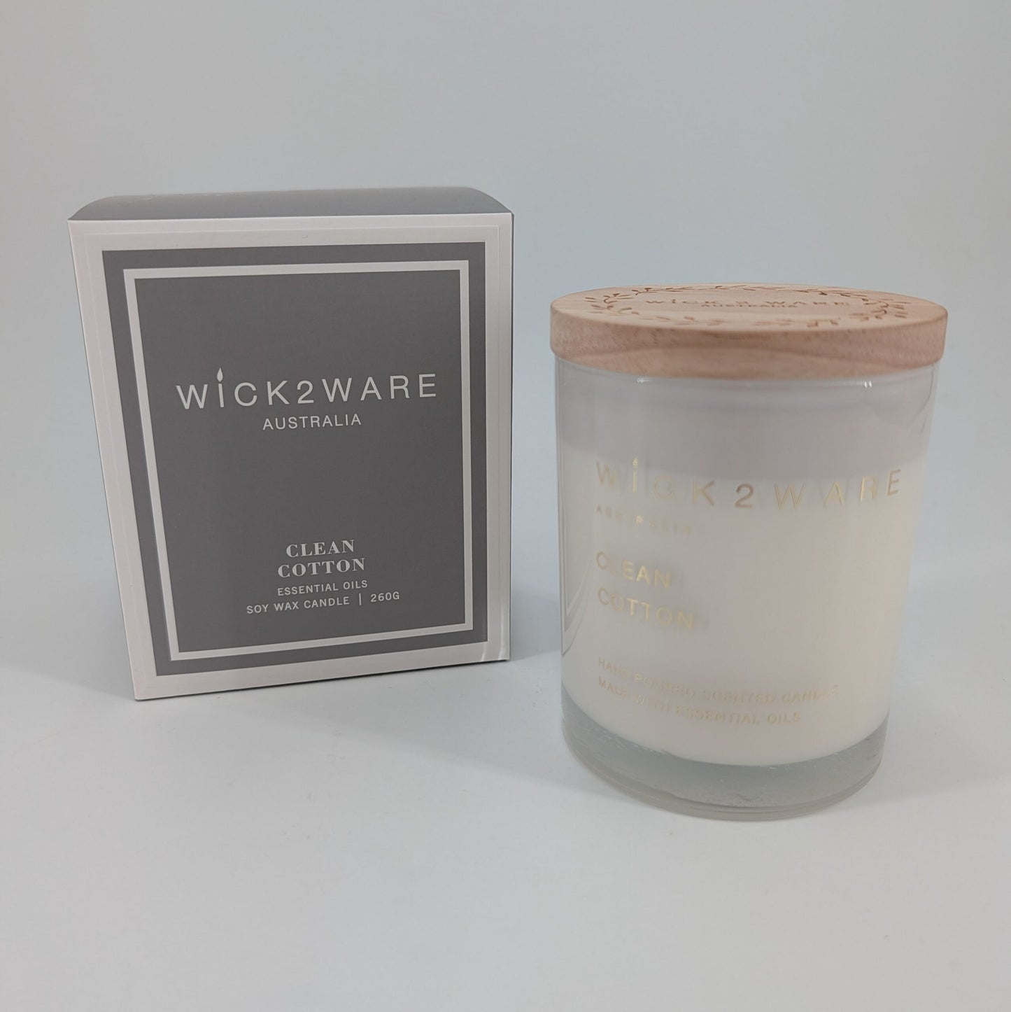 Soy Candle Jar 260g - Clean Cotton