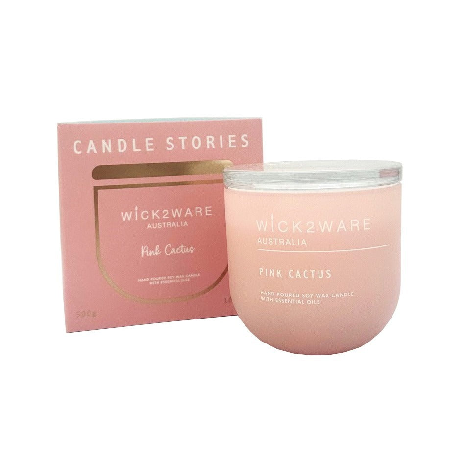 Soy Candle Jar 300g - Pink Cactus