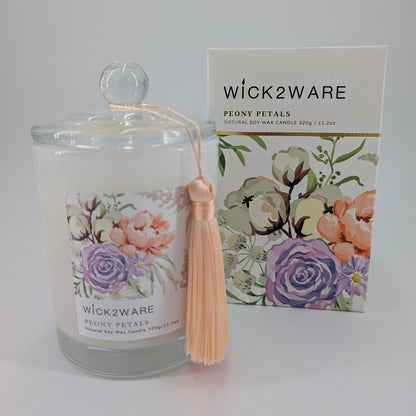 Soy Candle Jar 320g - Peony Petals