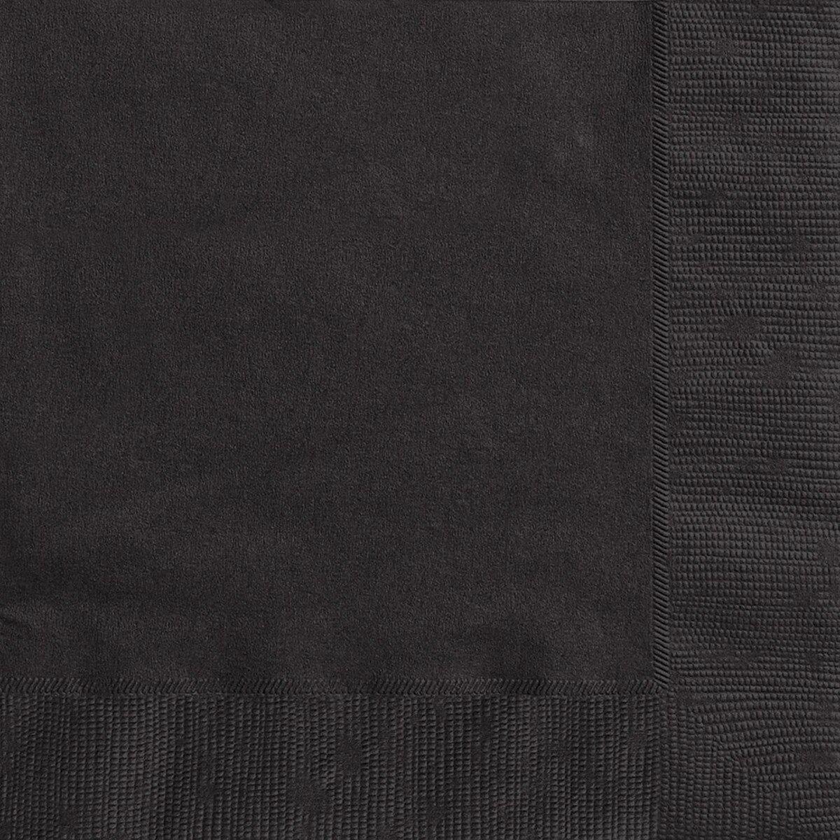 Midnight Black 20 Cocktail Beverage Napkins