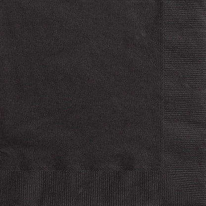 Midnight Black 20 Cocktail Beverage Napkins