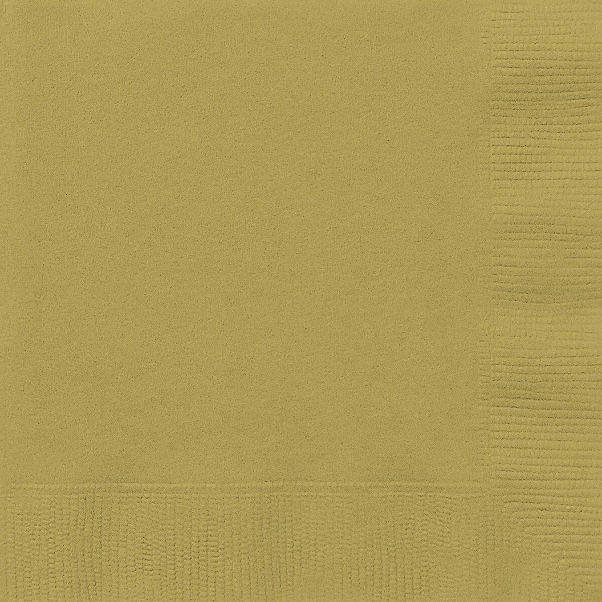 Gold 20pk Cocktail Beverage Napkins