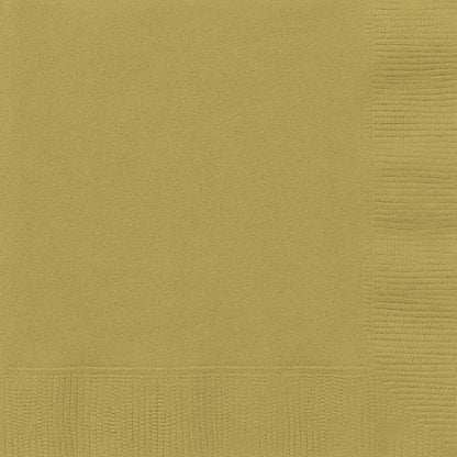 Gold 20pk Cocktail Beverage Napkins
