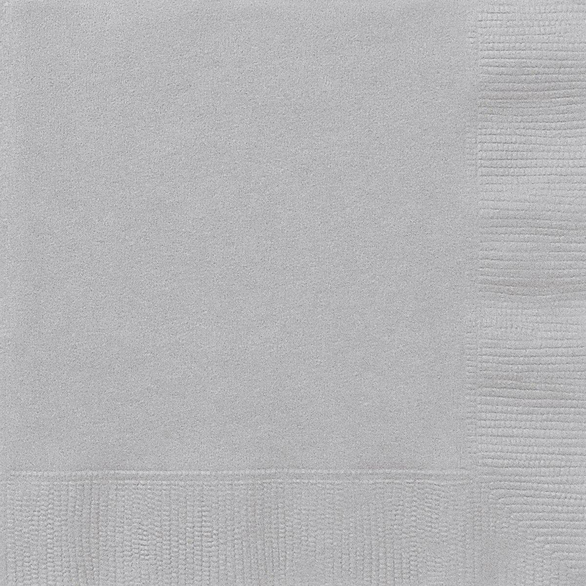Silver 20pk Cocktail Beverage Napkins