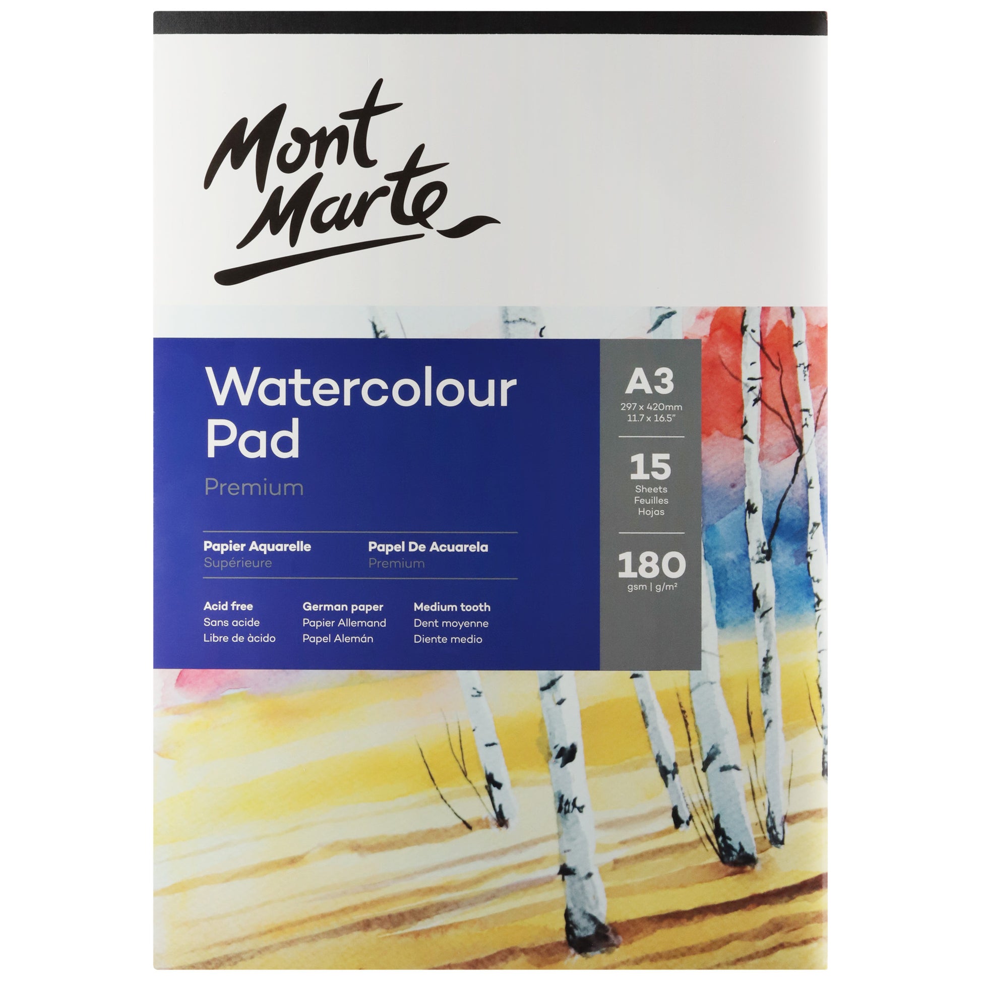 Watercolour Pad German Paper A3 180gsm 15 Shts