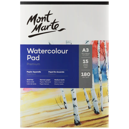 Watercolour Pad German Paper A3 180gsm 15 Shts