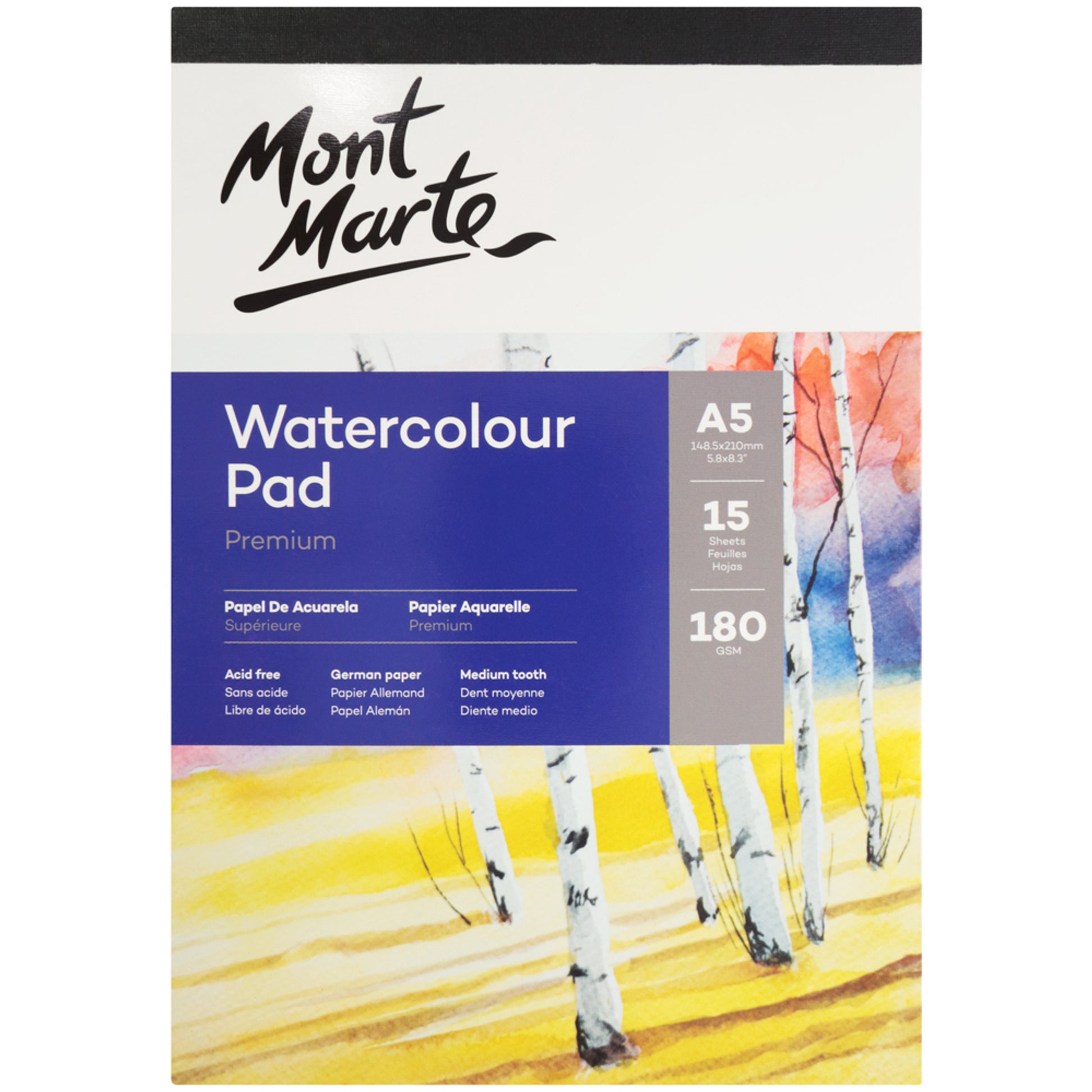 Watercolour Pad German Paper A5 180gsm 15 Shts