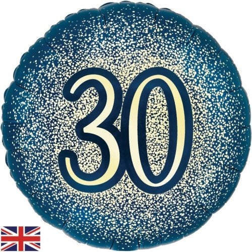Foil Balloon 45cm  Glitter Navy Gold #30