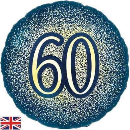 Foil Balloon 45cm Glitter Navy Gold #60
