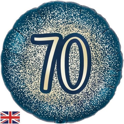 Foil Balloon 45cm  Glitter Navy Gold #70
