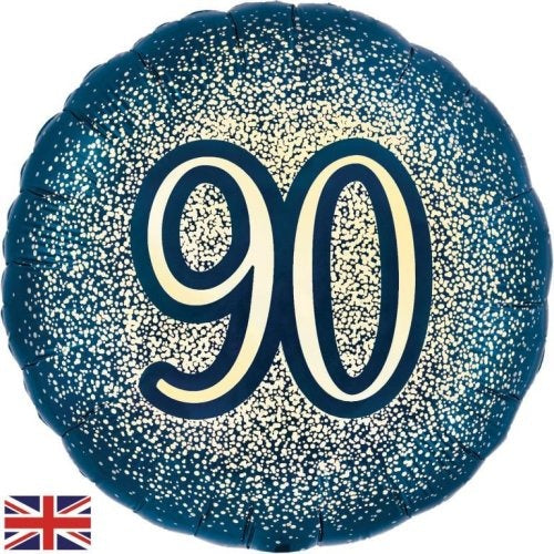 Foil Balloon 45cm Glitter Navy Gold #90