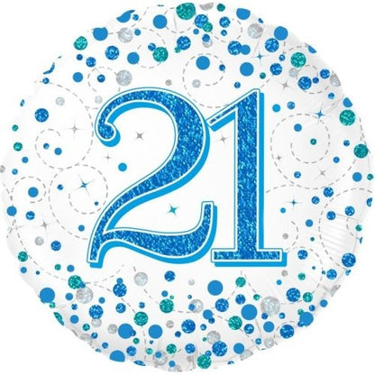Foil Balloon 45cm Sparkling Fizz Blue #21