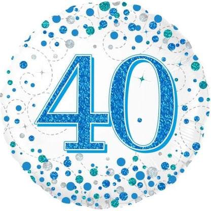 Foil Balloon 45cm Sparkling Fizz Blue #40