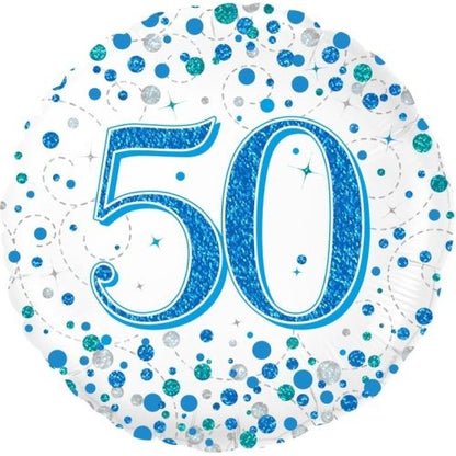 Foil Balloon 45cm Sparkling Fizz Blue #50