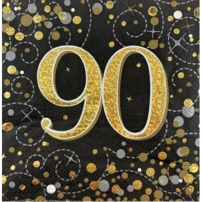 Sparkfizz Black/ Gold Napkins 90 Pk16