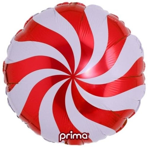 18" Foil Balloon - RED CANDY SWIRL
