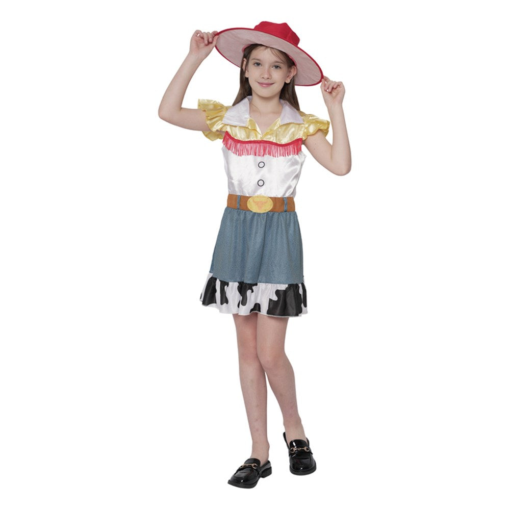 COWGIRL-INCLUDING DRESS, HAT, SIZE XXL 11-12YO, HEIGHT APPROX. 152CM, WAIST APPROX. 64CM