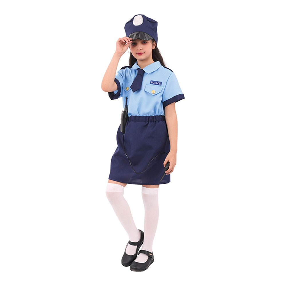 GIRL POLICEWOMAN COSTUME SIZE XXL 11-12YO, HEIGHT APPROX. 152CM, WAIST APPROX. 64CM