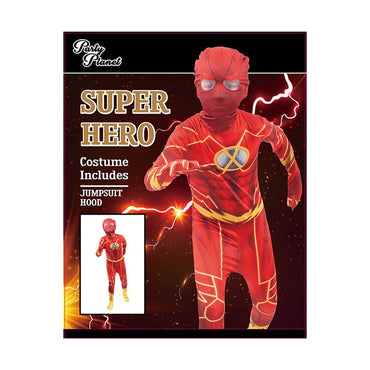 FLASH COSTUME SIZE XXL 11-12YO, HEIGHT APPROX. 152CM, WAIST APPROX. 64CM