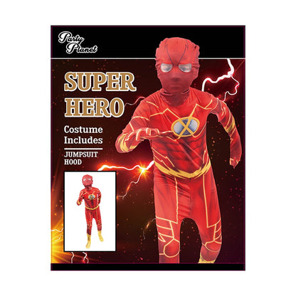 FLASH COSTUME SIZE XXL 11-12YO, HEIGHT APPROX. 152CM, WAIST APPROX. 64CM