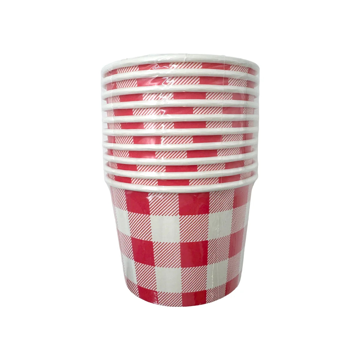 Red Gingham Paper Tub Pack of 10