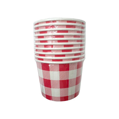 Red Gingham Paper Tub Pack of 10
