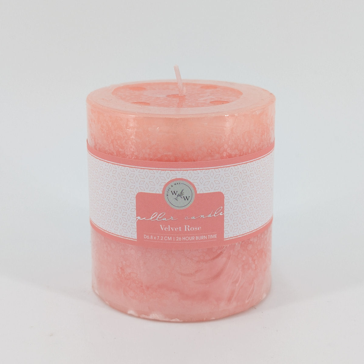 6.8x7.2cm Pillar Candle In Solid - Velvet Rose