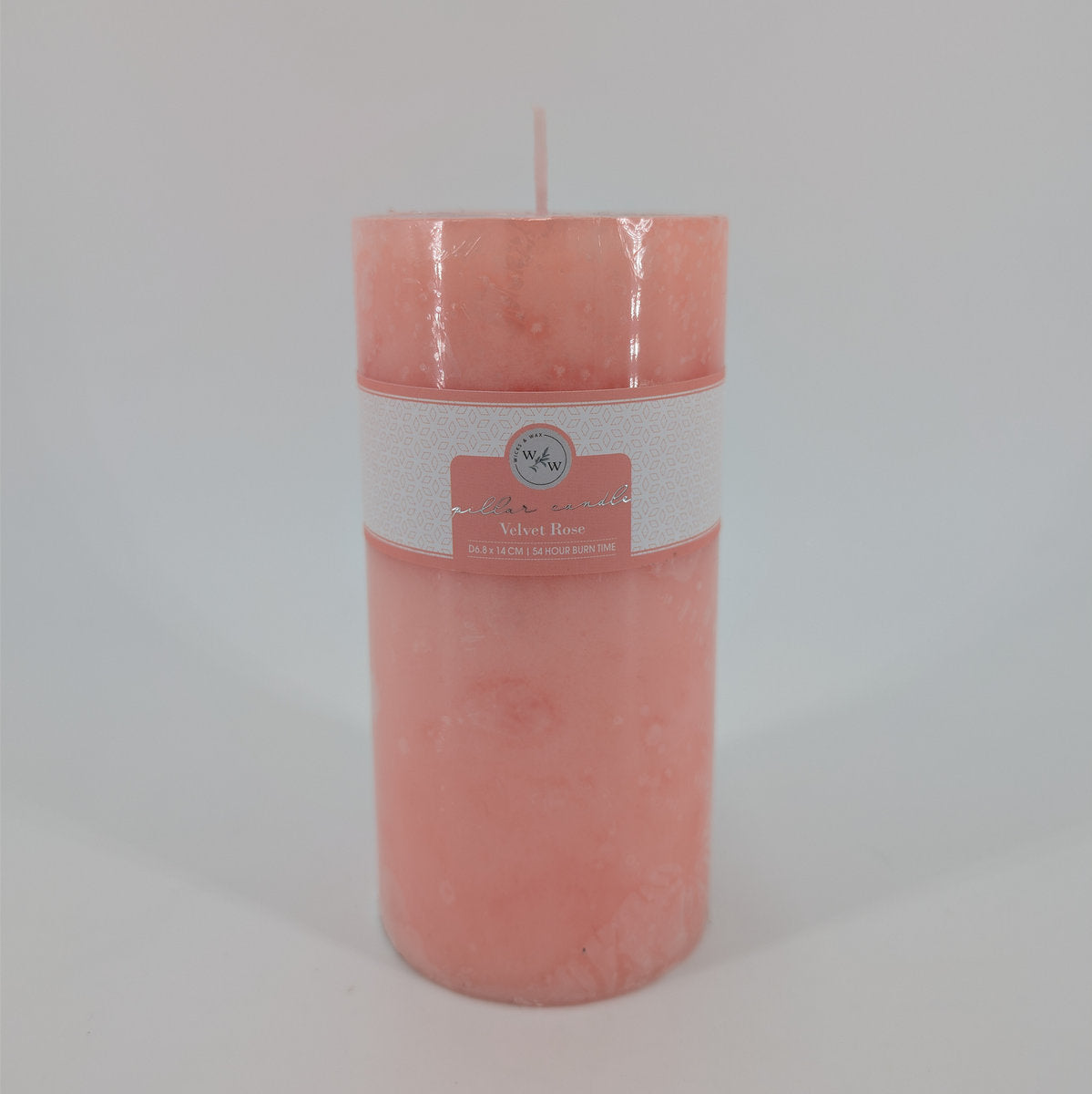 6.8x14cm Pillar Candle In Solid - Velvet Rose