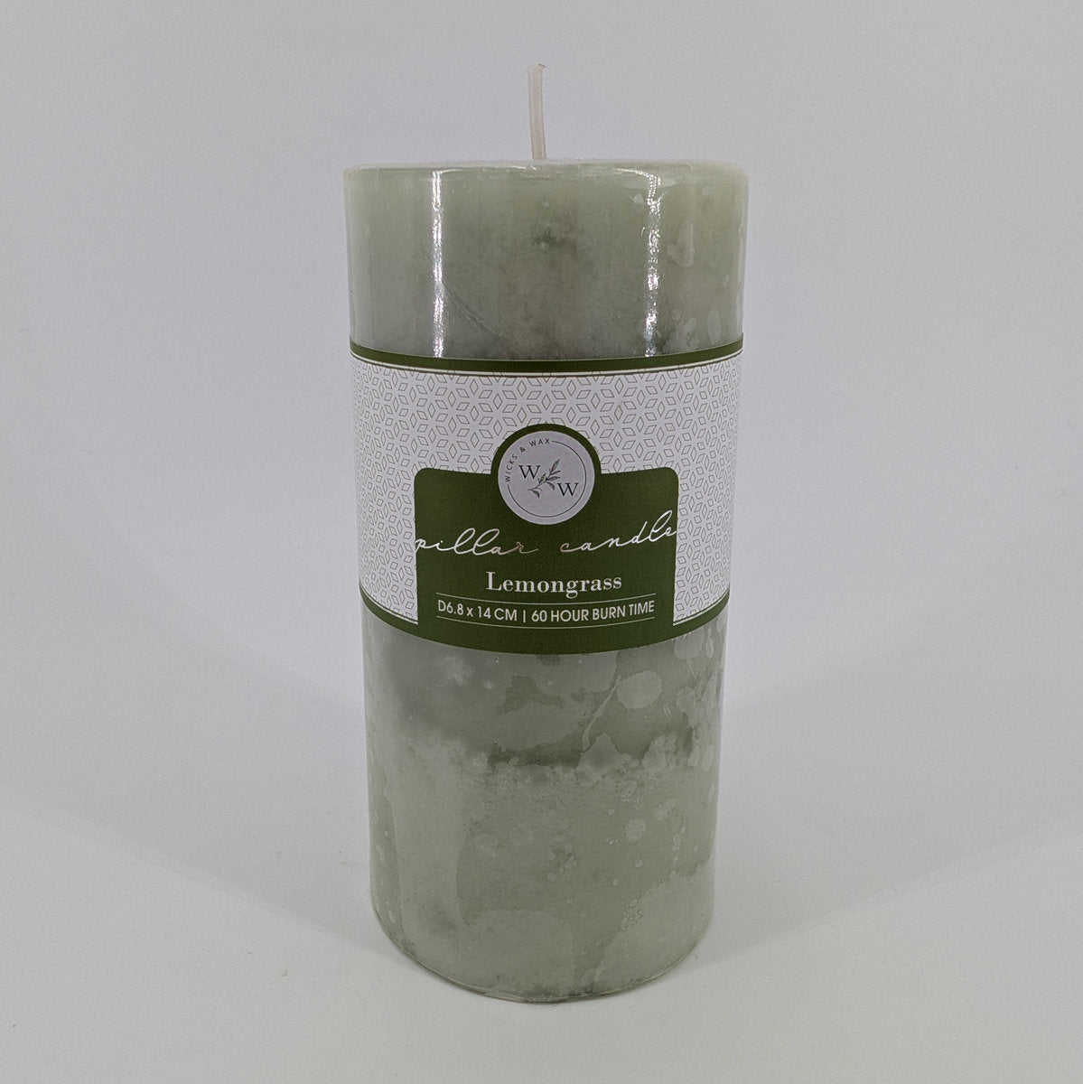 6.8x14cm Pillar Candle In Solid - Lemongrass