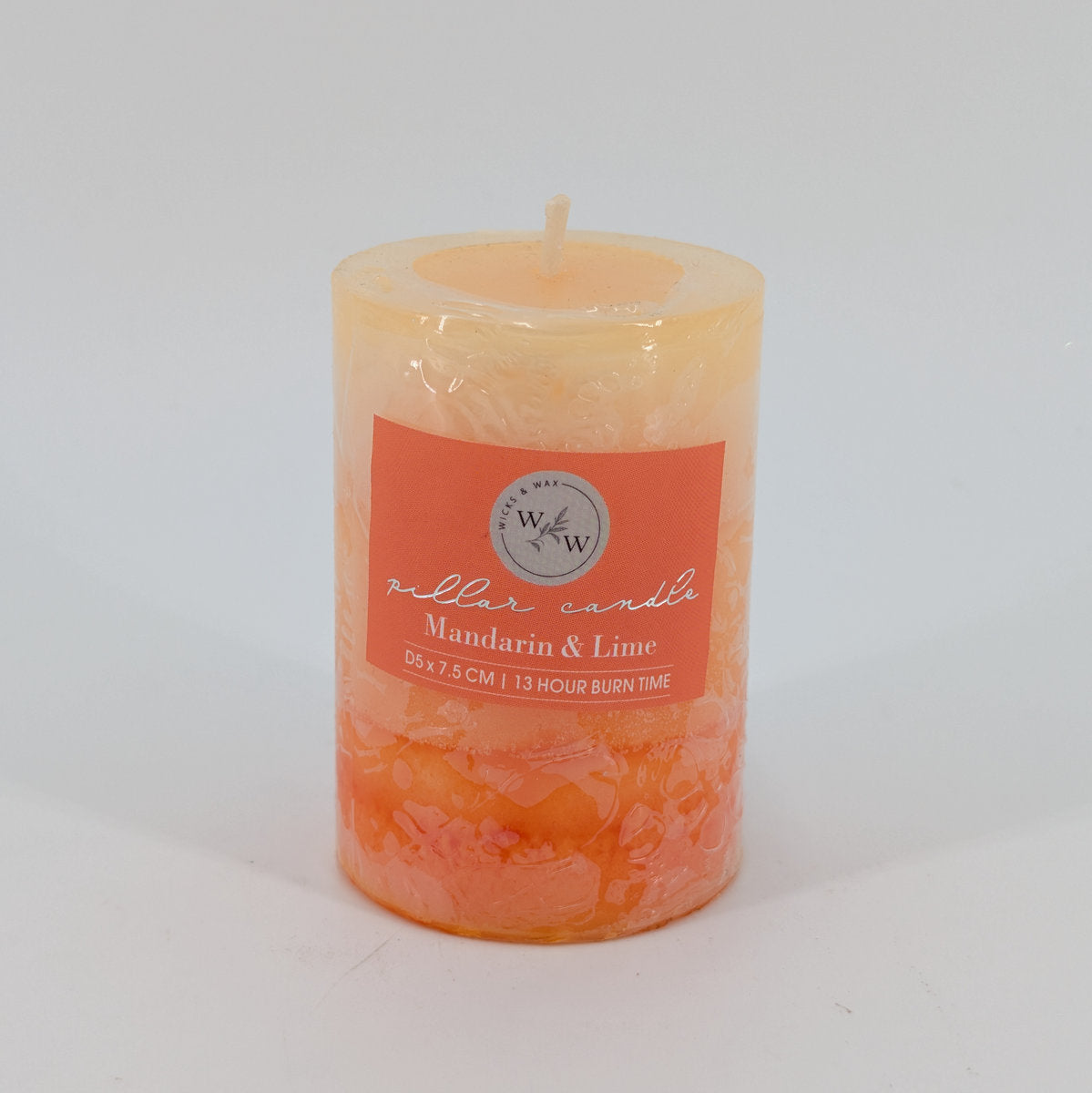 5x7.5cm Pillar Candle In 3 Tone - Mandarin & Lime