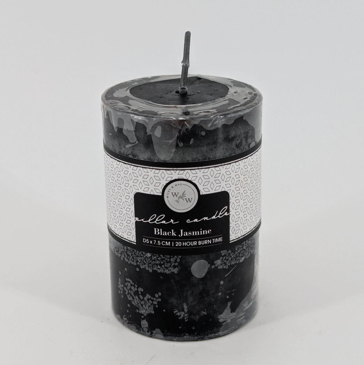 5x7.5cm Pillar Candle In Solid - Black Jasmine