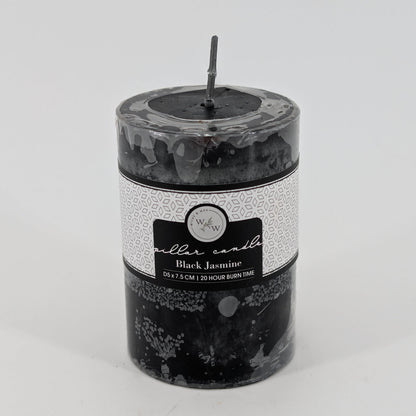 5x7.5cm Pillar Candle In Solid - Black Jasmine