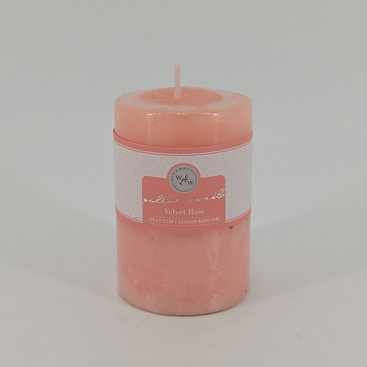 5x7.5cm Pillar Candle In Solid - Velvet Rose