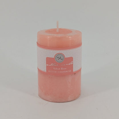 5x7.5cm Pillar Candle In Solid - Velvet Rose