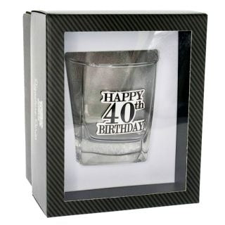 HAPPY 40TH BADGE SCOTCH GIFT B