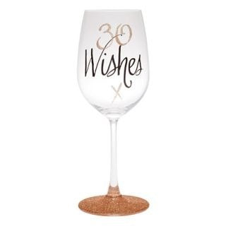 30 WISHES ROSE GOLD WINE GLASS