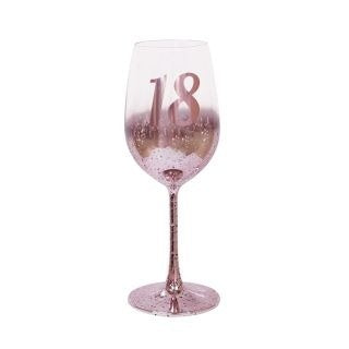 18 PINK METAGLITZ WINE GLASS