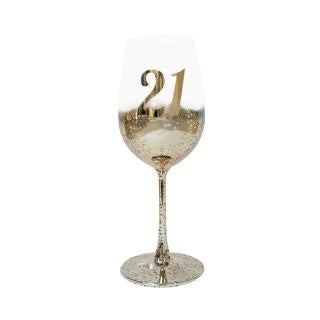 21 GOLD METAGLITZ WINE GLASS