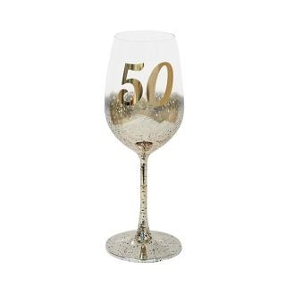 50 GOLD METAGLITZ WINE GLASS