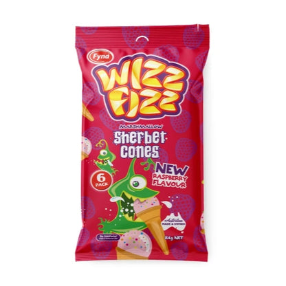 Wizz Fizz RASPBERRY SHERBET CONES 6pk