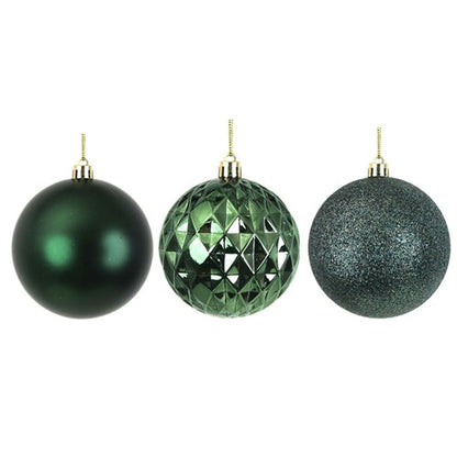4PK 8CM LOTUS LEAF SHATTERPROOF BAUBLE IN PVC TUBE & BLACK PDQ