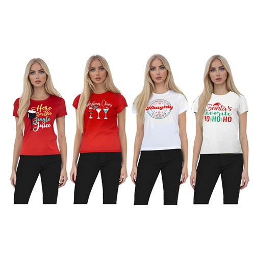 4A WOMENS CHRISTMAS TSHIRTS S/M/L