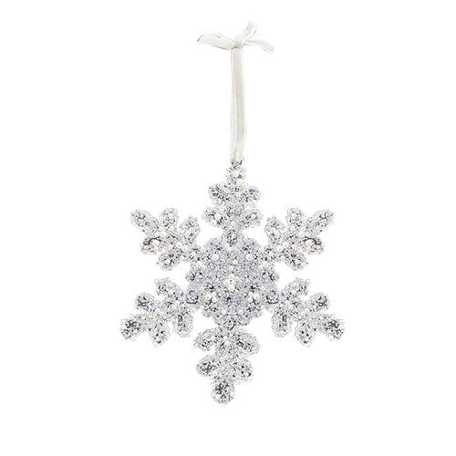 13.3CM GLITTER SNOWFLAKE TREE DECO