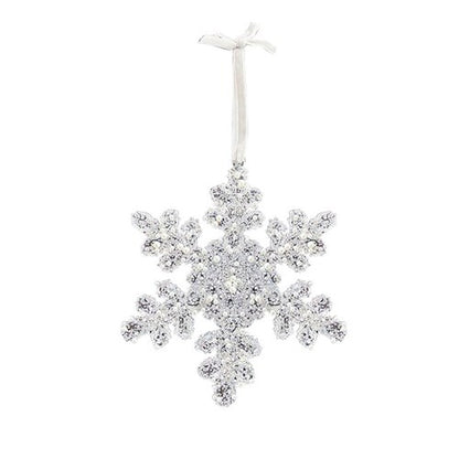 13.3CM GLITTER SNOWFLAKE TREE DECO