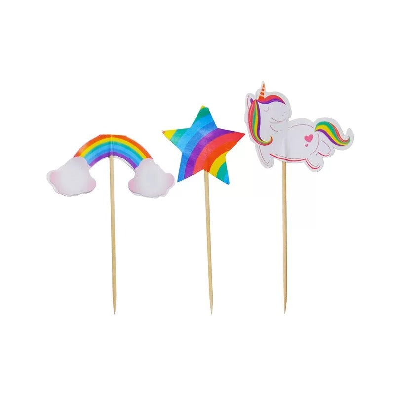24 Unicorn Cupcake Toppers image 0