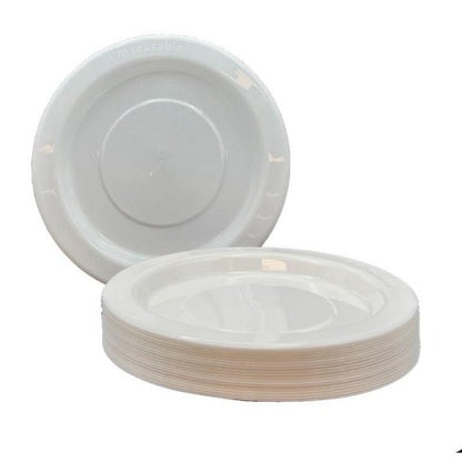 White Plastic Lunch Plates Pack 20 image 0