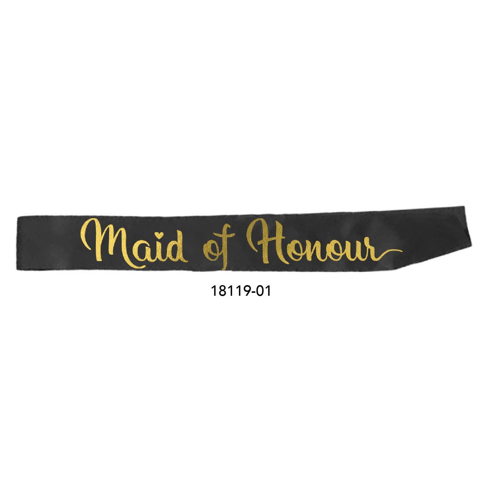 Party Sash (Maid of honour-Black) image 0